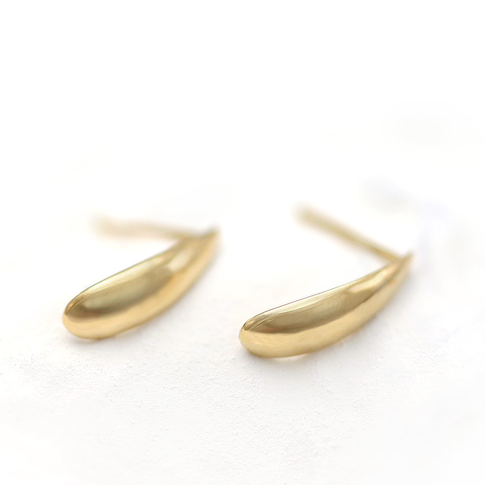 アクセサリーのプレゼント K18YG ティアドロップ ピアス 18金イエロー