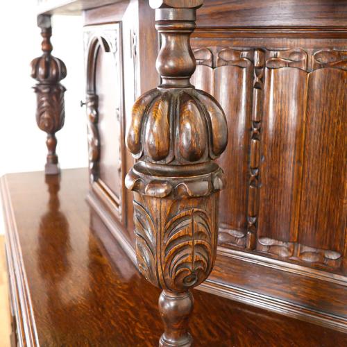 イギリスアンティーク コートカップボード 収納棚 オーク材 v_57783