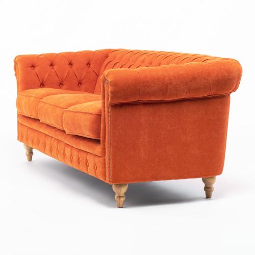 VCシリーズ 3人掛けソファ オレンジ 布地 ナチュラルレッグ VC3F262N