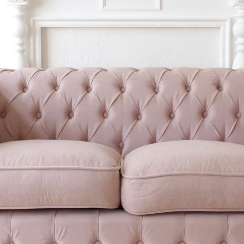 ヴィンセント チェスティア 2人掛けソファ シャーベットピンク