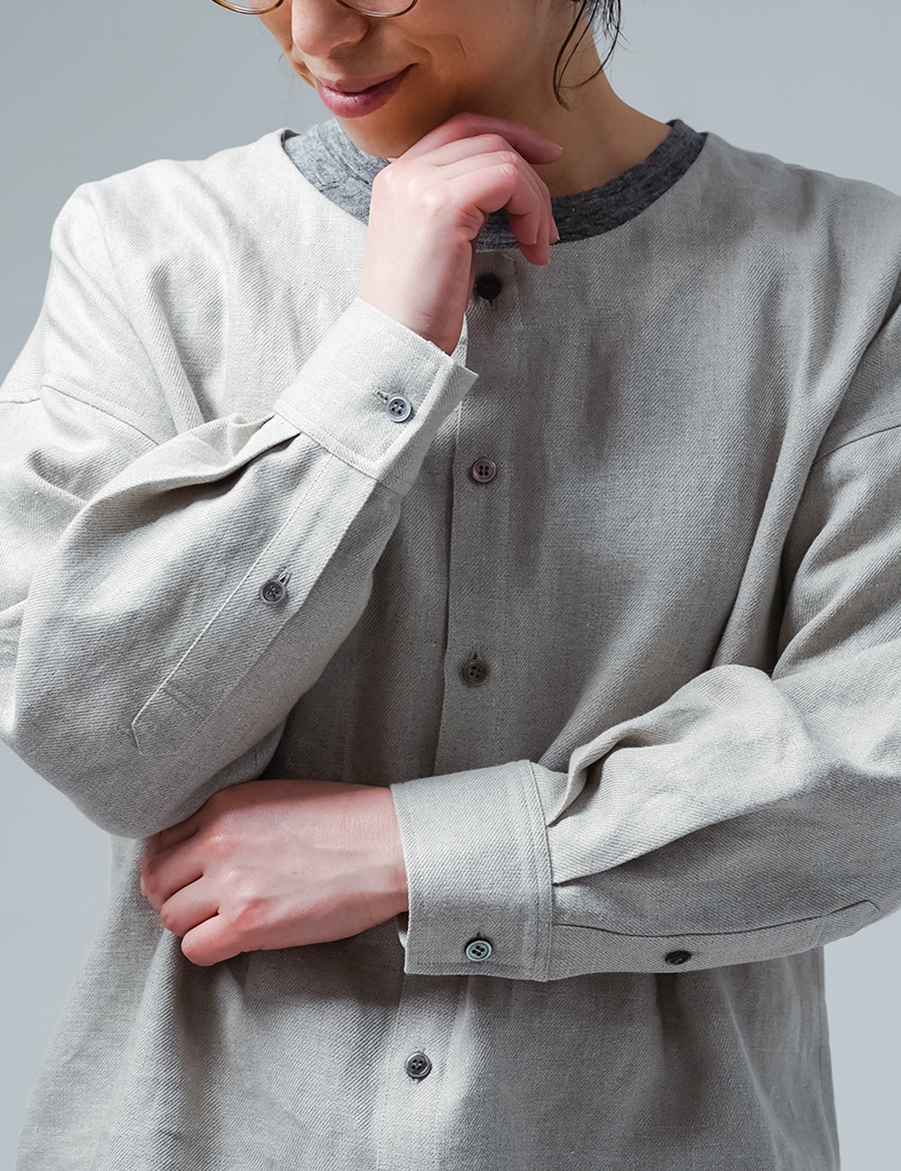 wafu】【リネン シャツジャケット】細部までこだわり技に心酔する