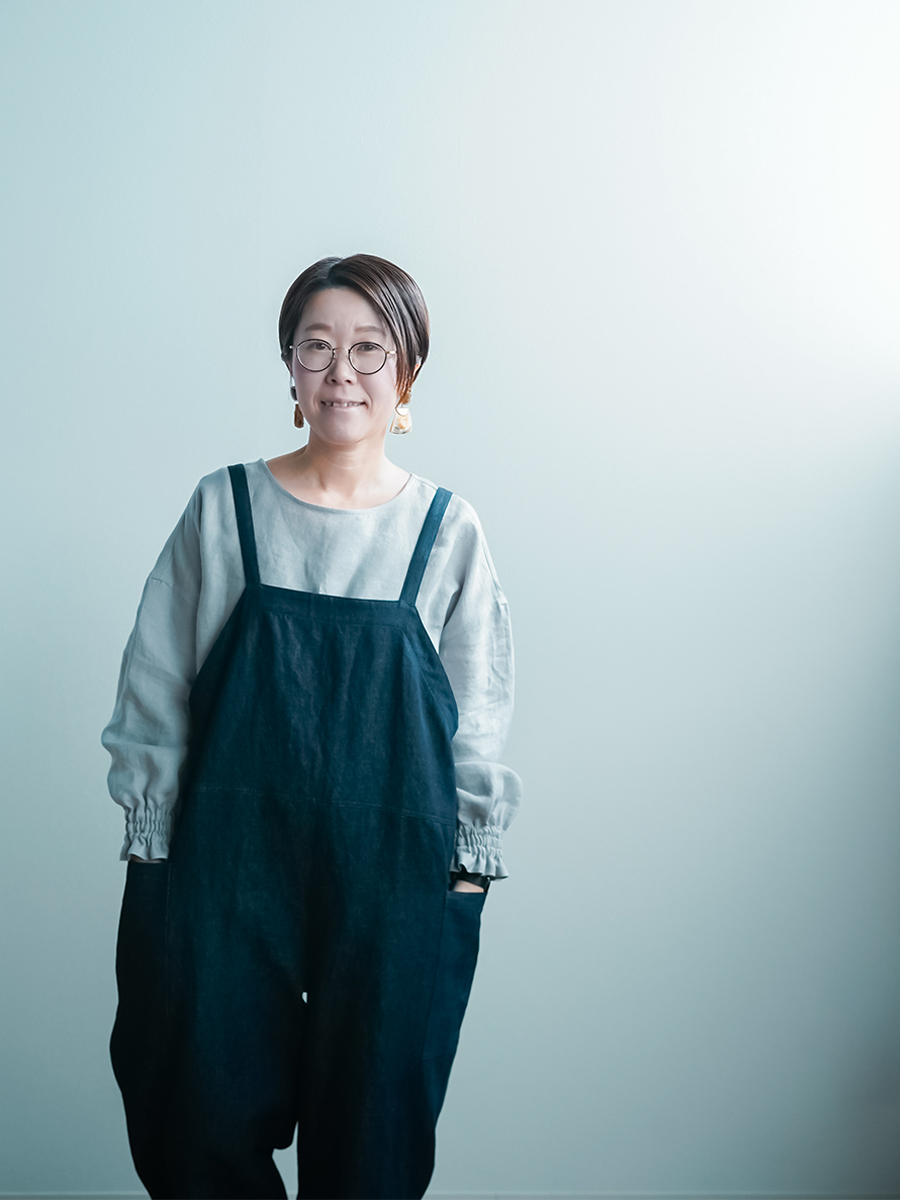 リネンサロペット】 リネンデニム サロペット ／ ダークインディゴ