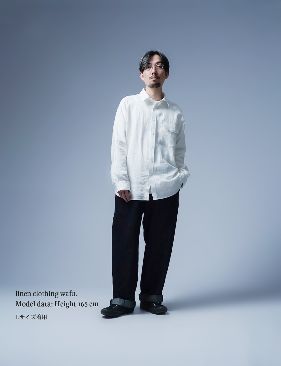 リネンパンツ】全て日本で作る リネンデニム ワイドイージーパンツ