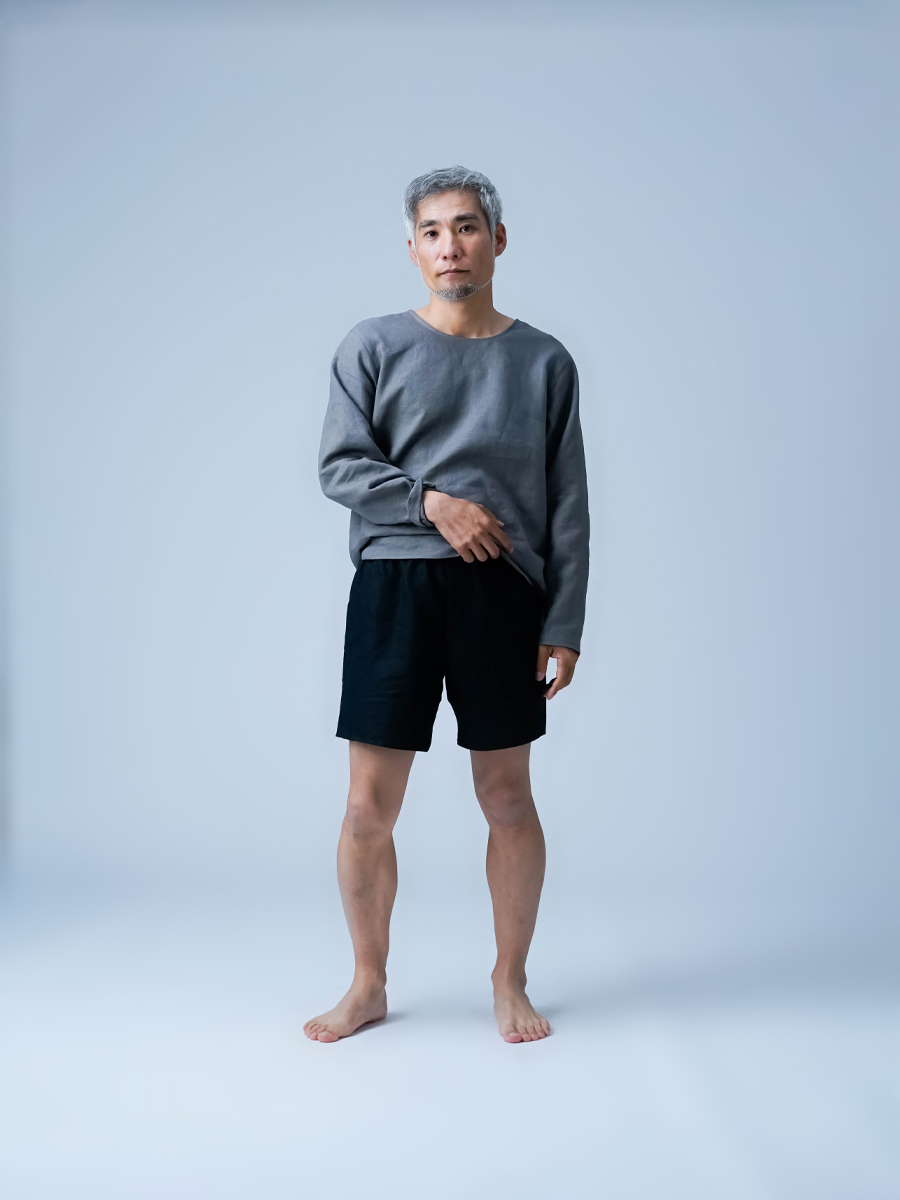 リネントップス】ずっと定番にしたくなるトップス ／ 鈍色 p008b-nib1