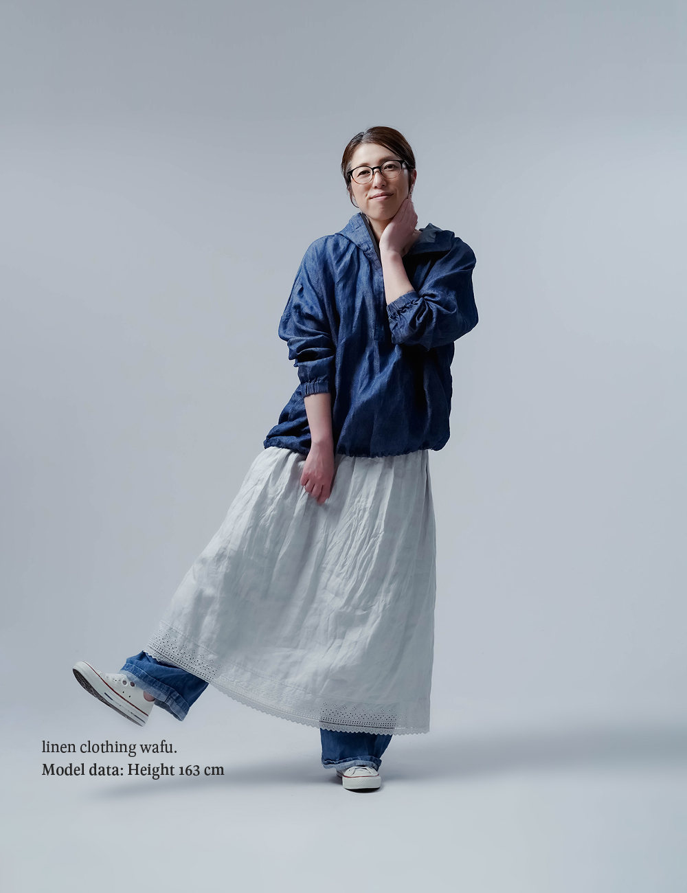 リネンスカート】 重ね穿きの救世主 レースペチスカート / 白花色