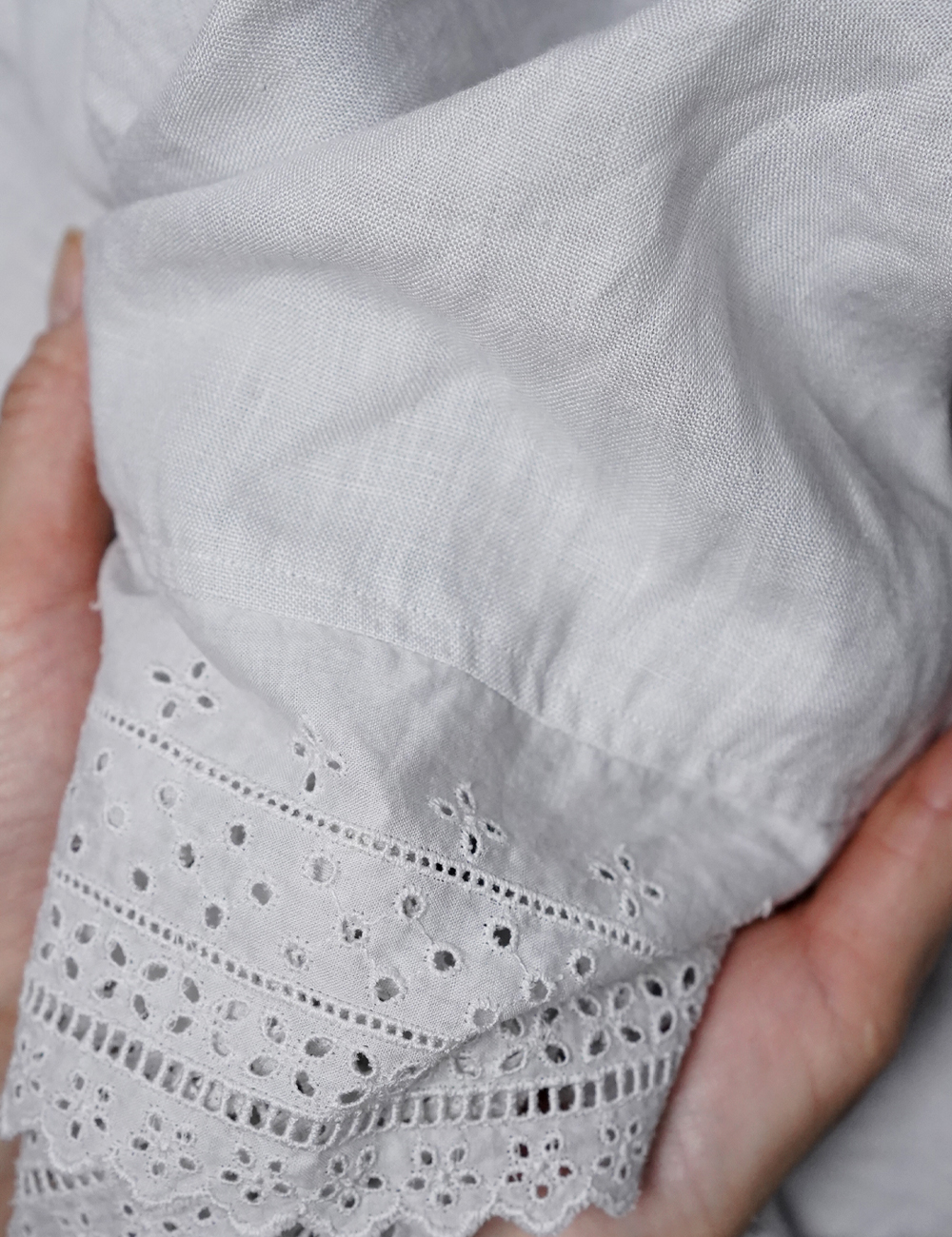 リネンスカート】 重ね穿きの救世主 レースペチスカート / 白花色