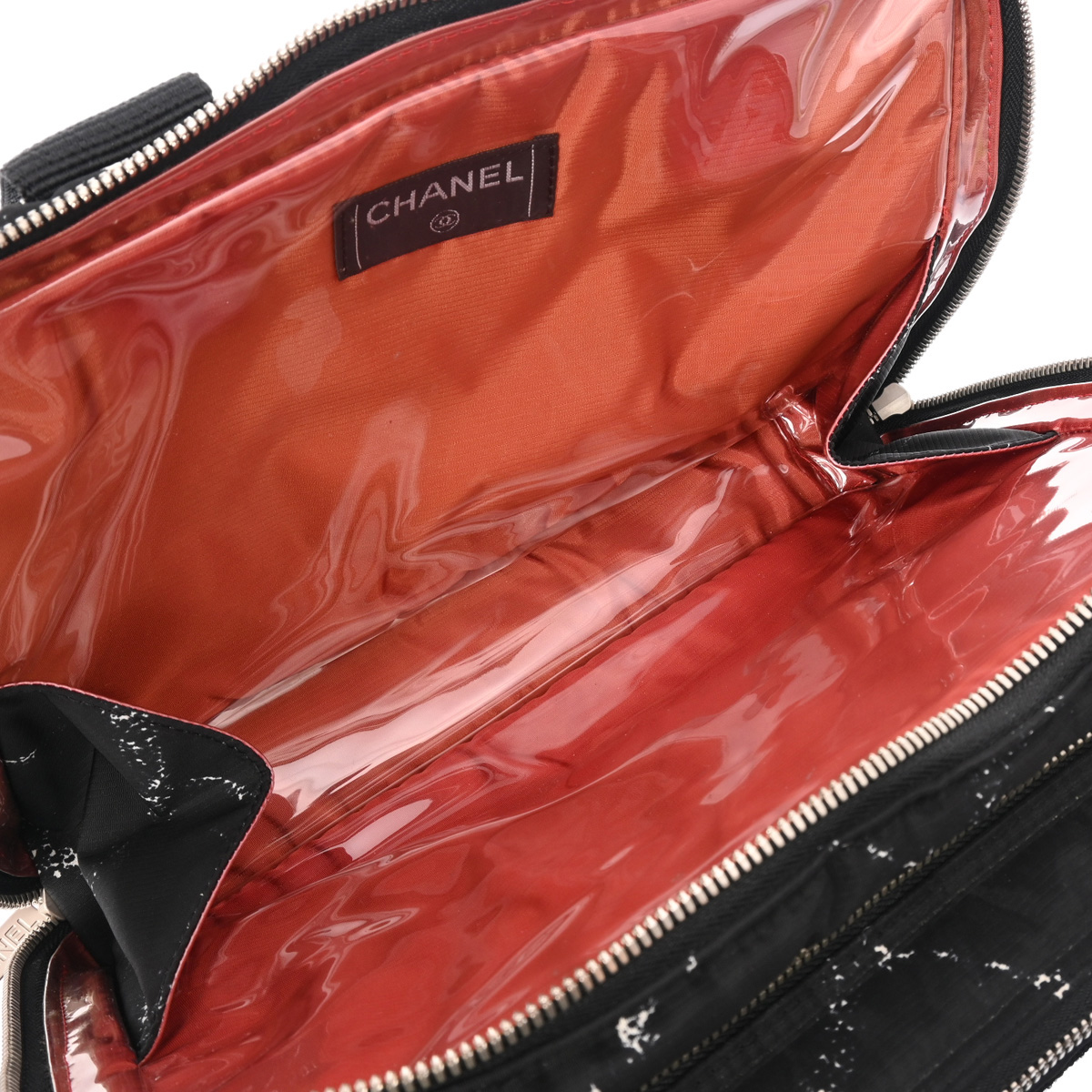 シャネル 旧トラベルライン ミニボストンバッグ ブラック ナイロン