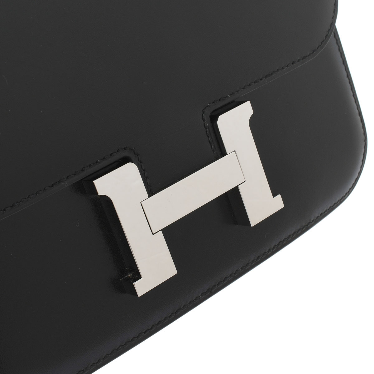 コンスタンス ミニ18 ブラック/パラジウム金具 ボックスカーフ HERMES