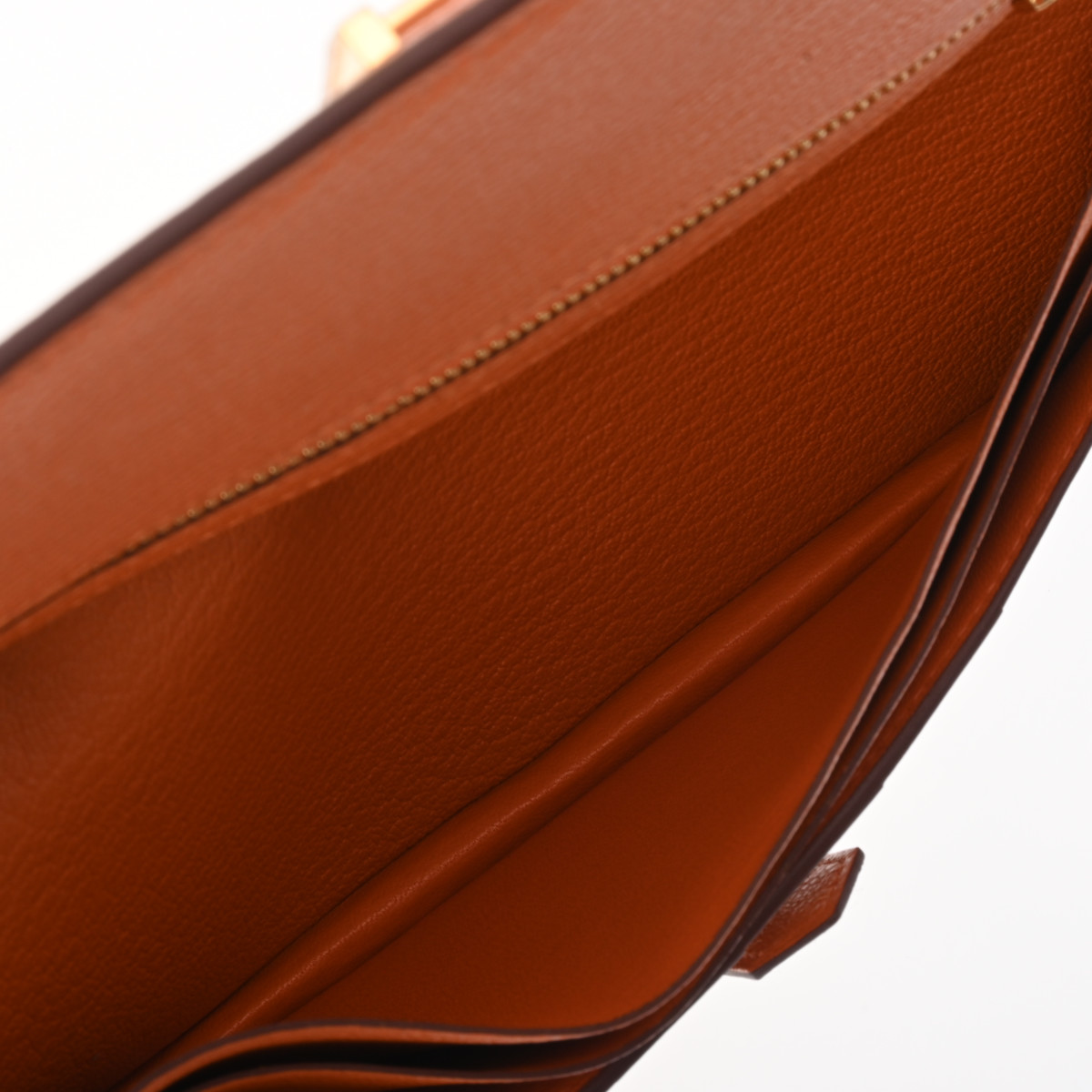 エルメス ベアン スフレ オレンジ/ゴールド金具 シェーブル ユニ