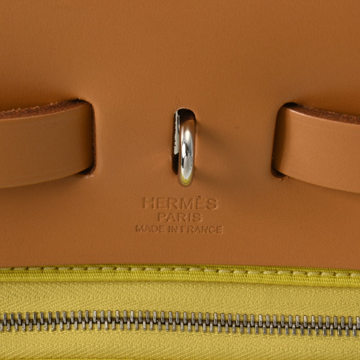 エルメス エールバッグ ジップ PM 2WAY ライム/ナチュラル トワル