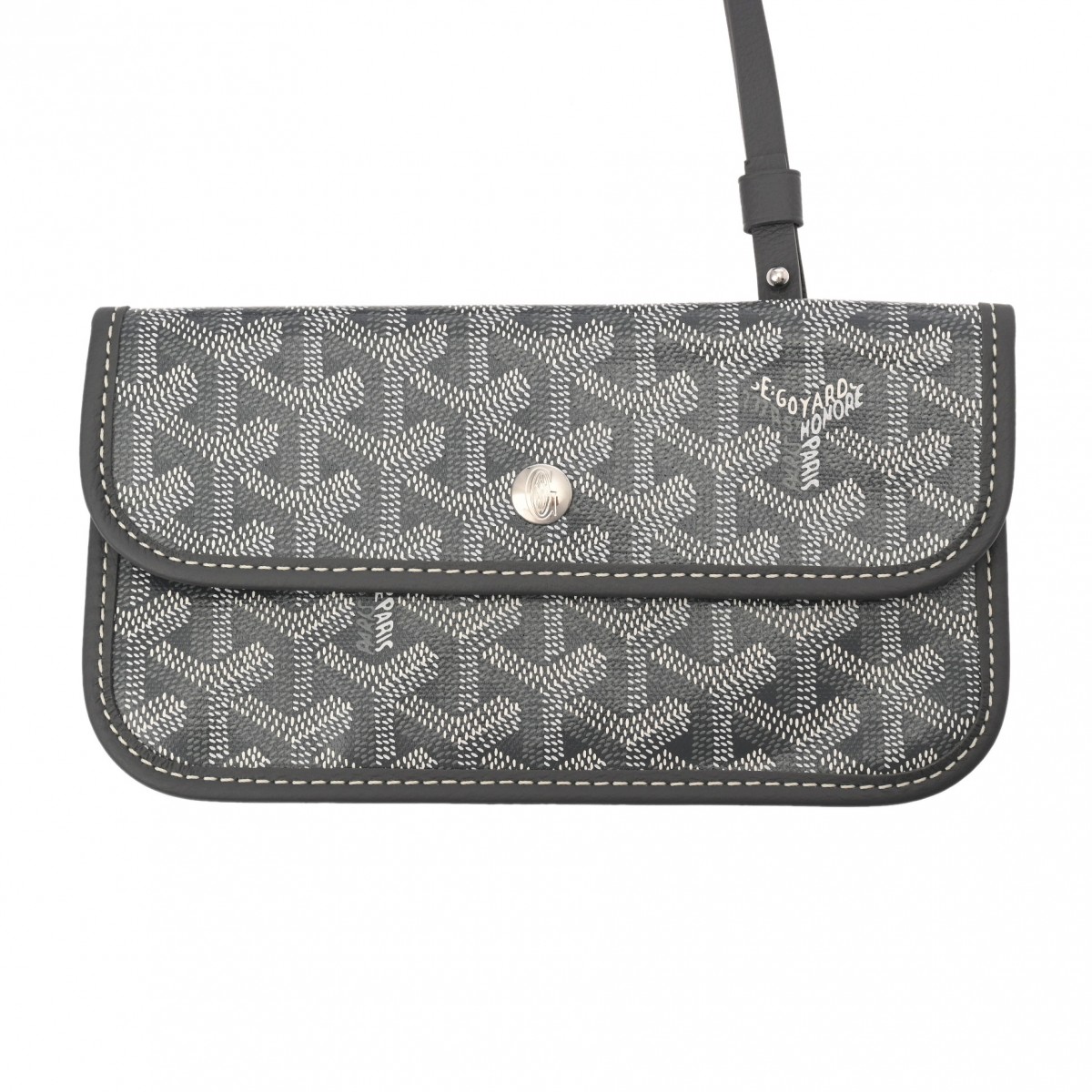 ゴヤール サンルイ PM ヘリンボーン グレー PVC/カーフ ユニセックス