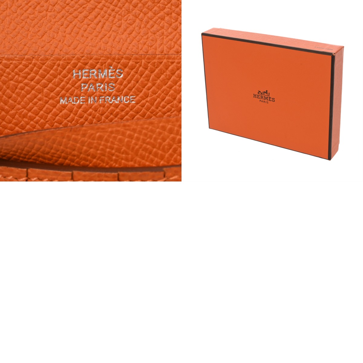 エルメス ベアン コンパクト オレンジ ヴォーエプソン ユニセックス