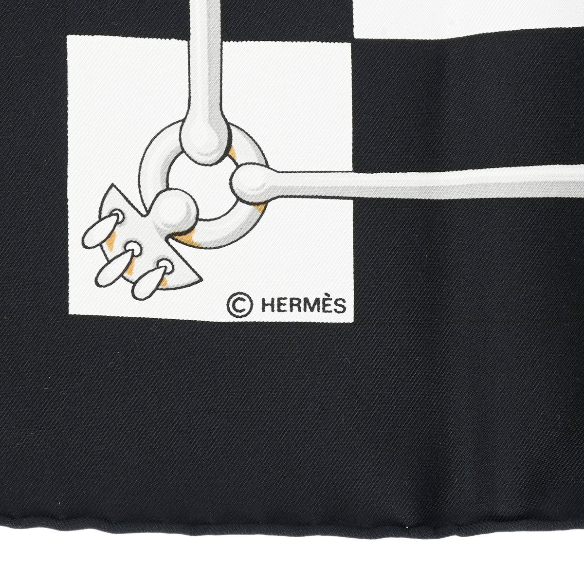 エルメス / HERMES カレ90 CLIQUETIS ブラック シルク100％ レディース