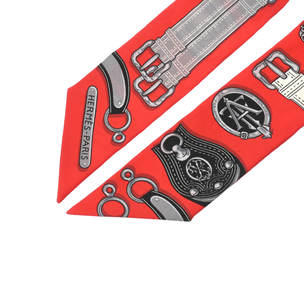 エルメス ツイリー HERMES STORY レッド 063875S シルク100