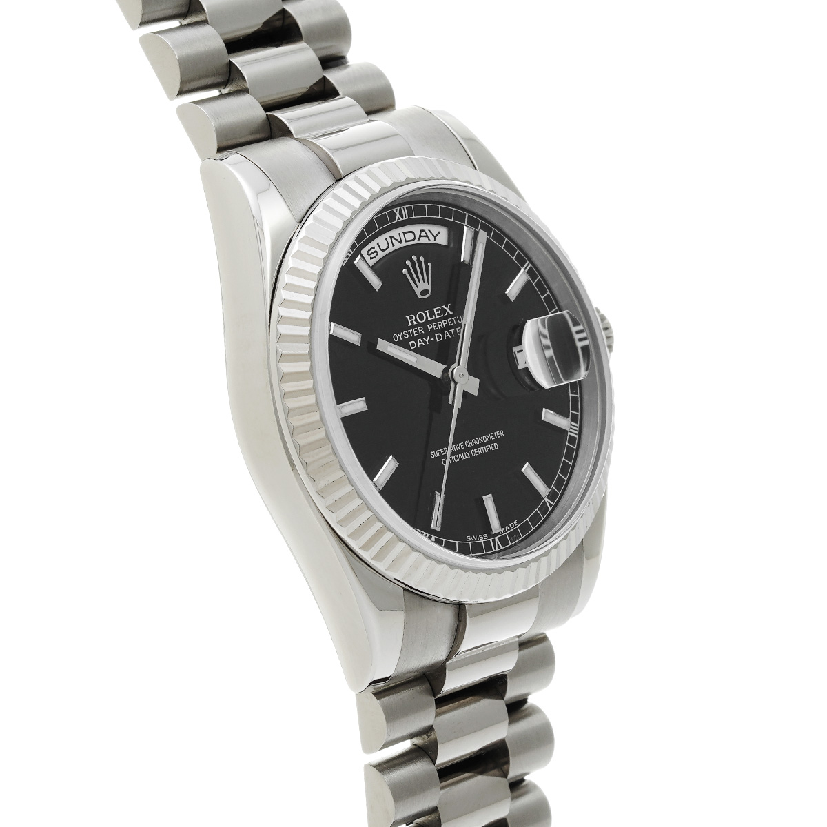 ロレックス デイデイト 118239 ブラック メンズ 時計 【中古