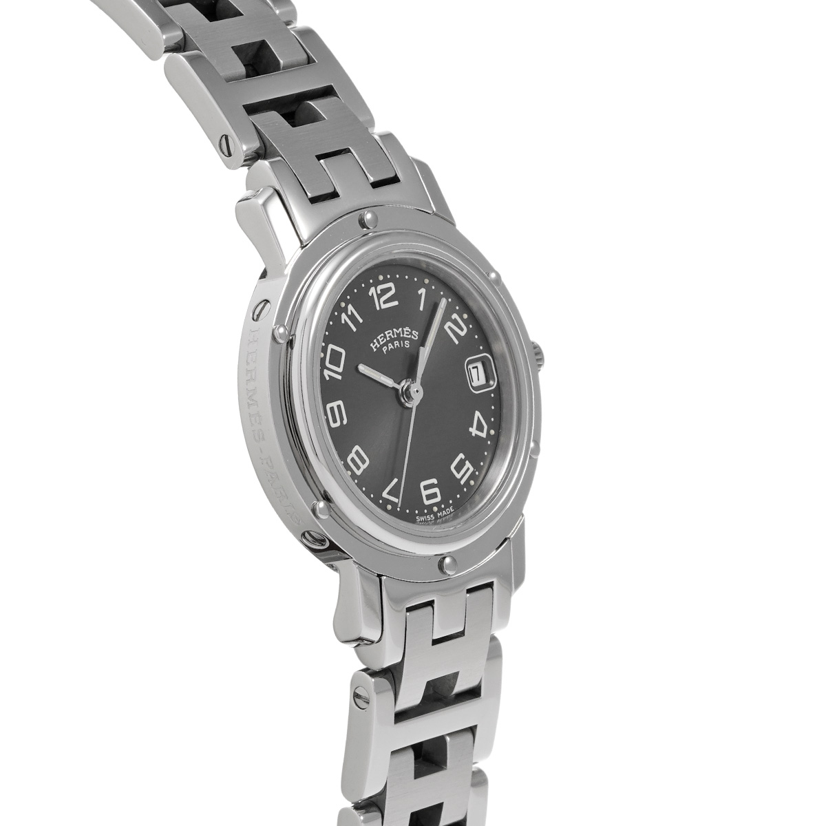 エルメス クリッパー CL4.210 グレー レディース 時計 【中古