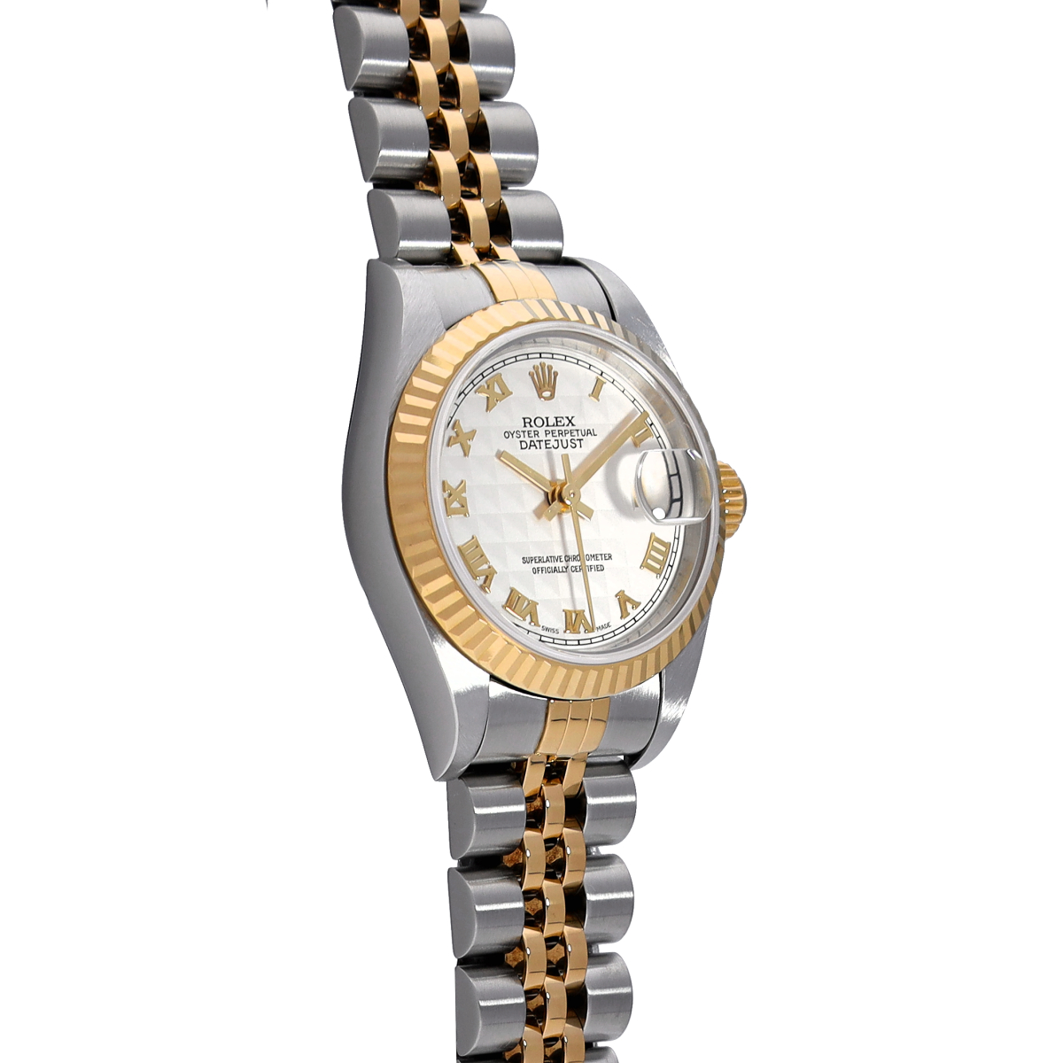 ロレックス デイトジャスト 79173 アイボリーピラミッド レディース