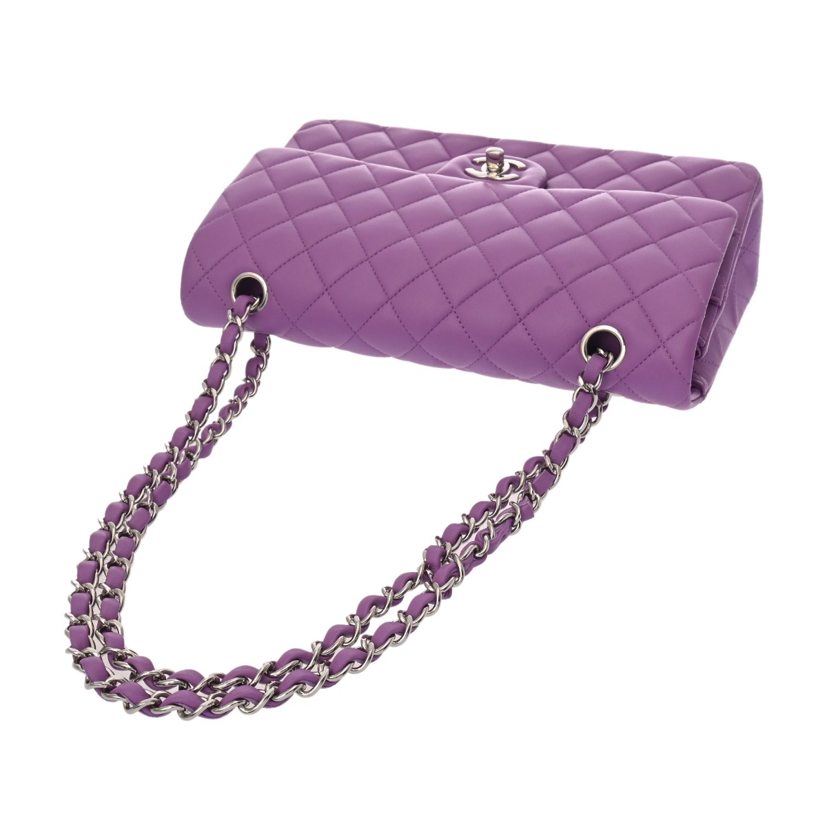 シャネル マトラッセ Wフラップ チェーンショルダー 25 パープル