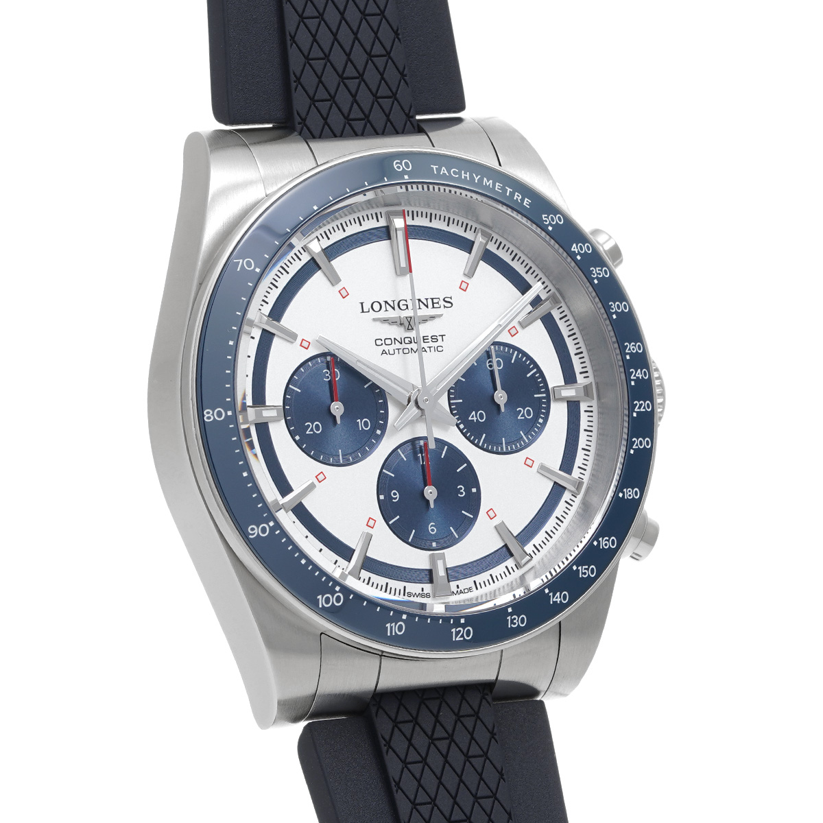 ロンジン コンクエスト クロノグラフ L3.835.4.98.9 シルバー/ブルー