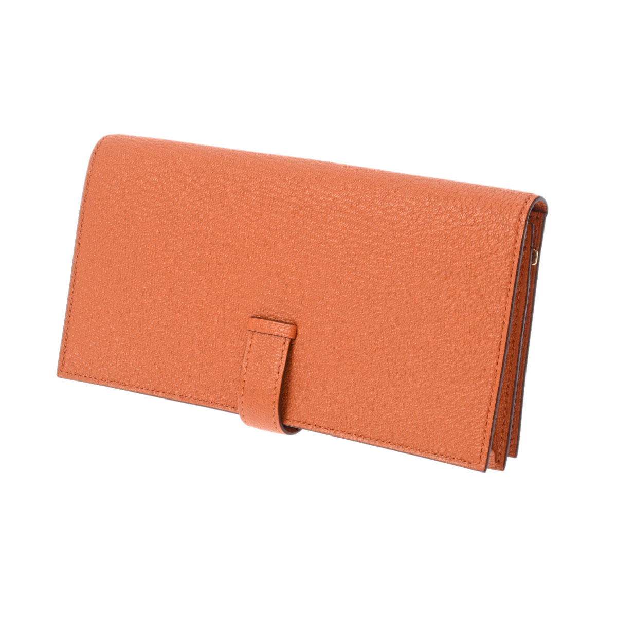 エルメス ベアン スフレ オレンジ/ゴールド金具 シェーブル ユニ