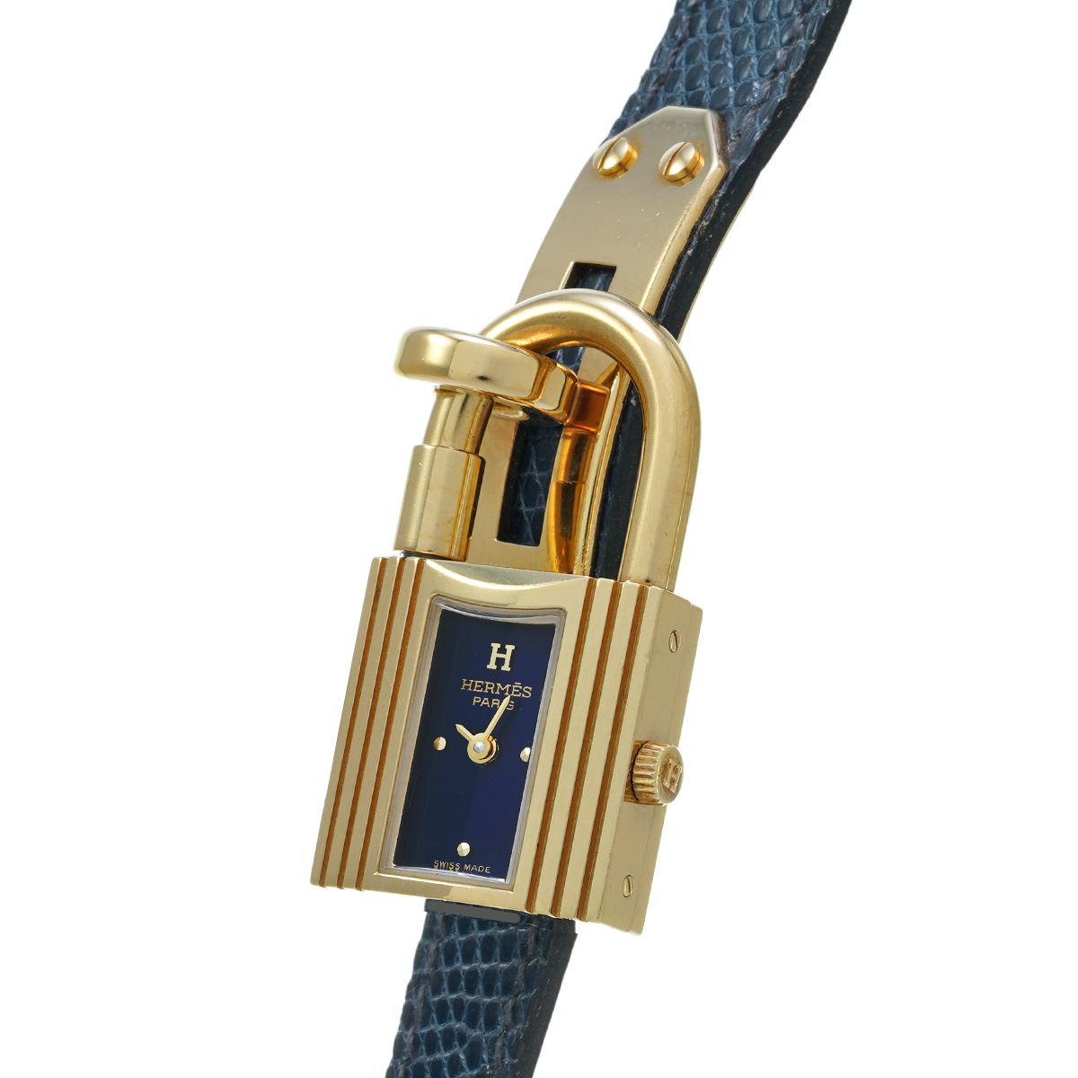 エルメス ケリーウォッチ KE1.201 ネイビー レディース 時計 【中古