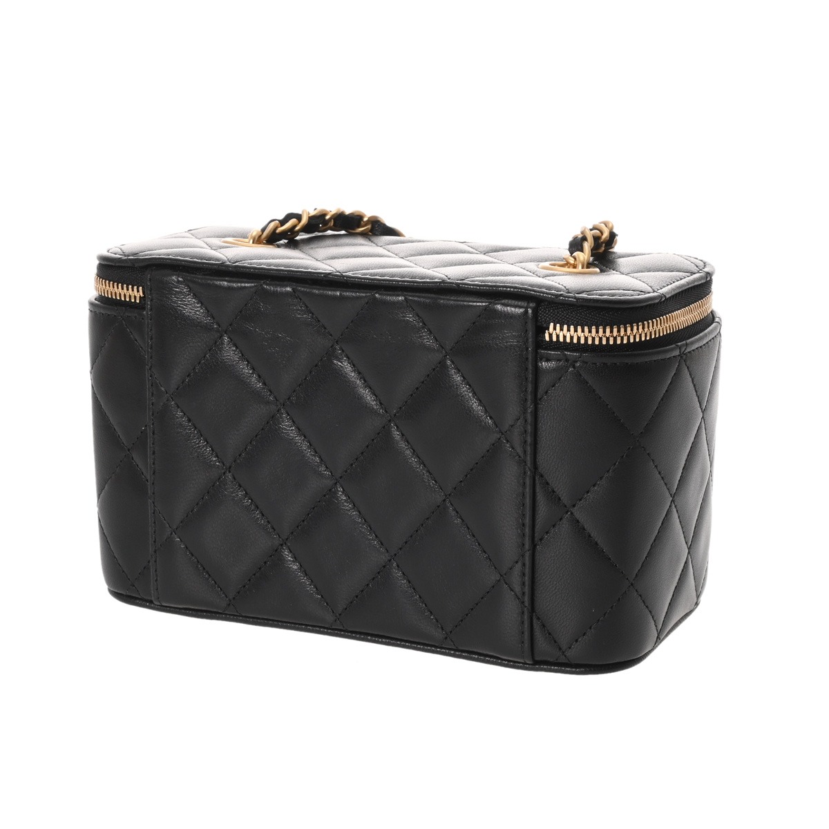 シャネル マトラッセ ヴァニティケース ブラック ラムスキン