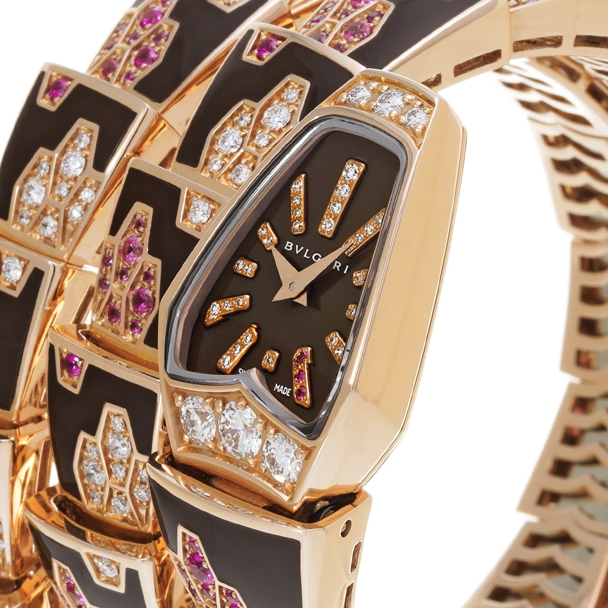 ブルガリ セルペンティ シングルスパイラル SPP26G ブラウン