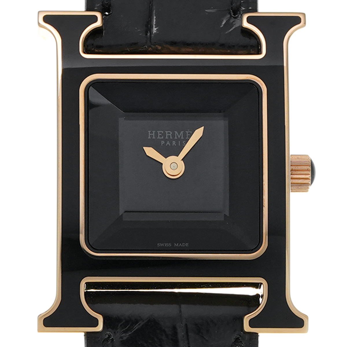 エルメス Hウォッチ PM HH1.270B ブラック レディース 時計 【中古
