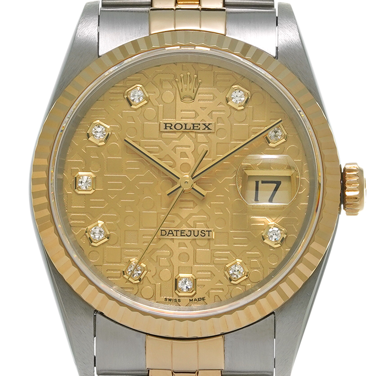 ロレックス デイトジャスト 16233G シャンパンコンピュータ