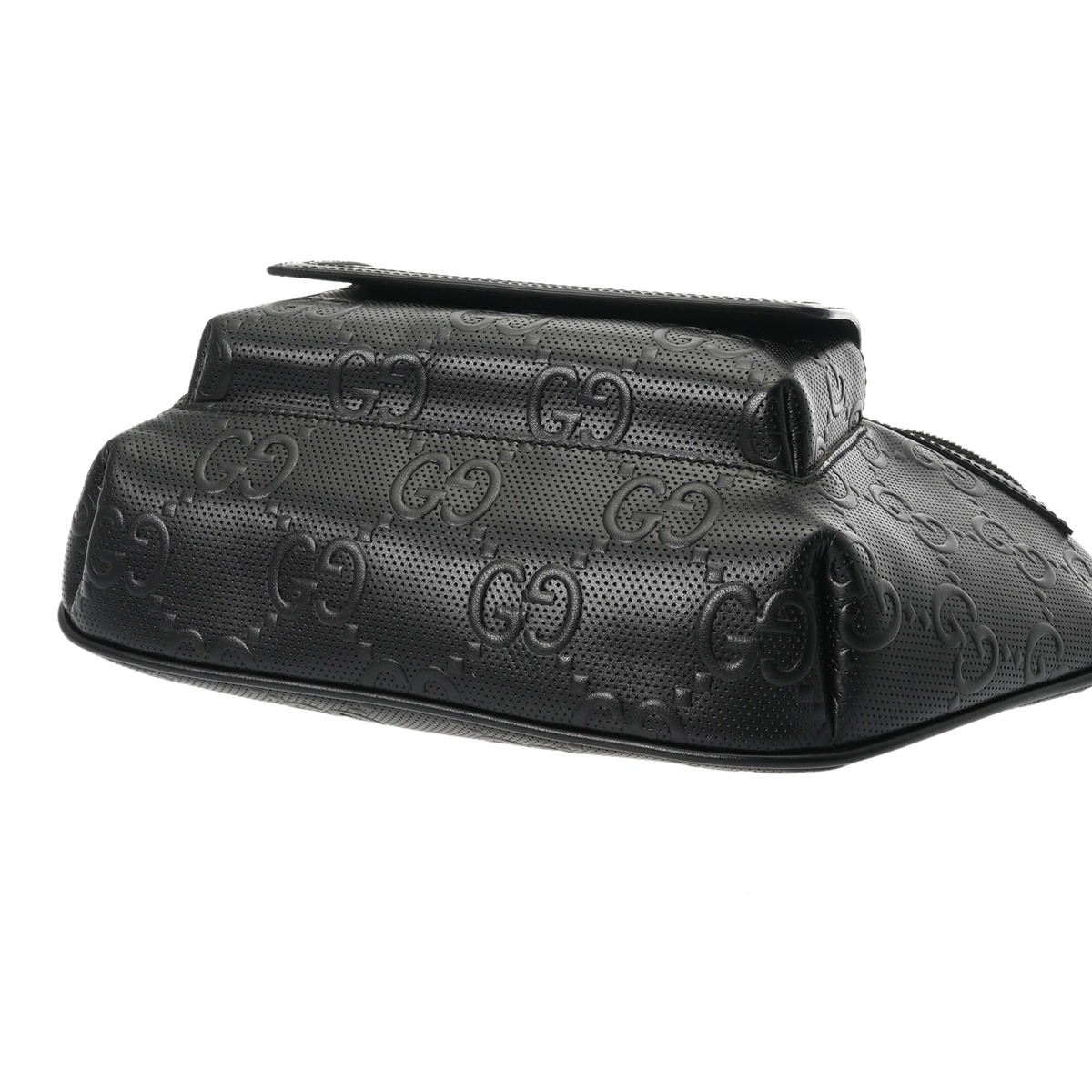 グッチ GGエンボス ベルトバッグ ブラック 645093 レザー メンズ