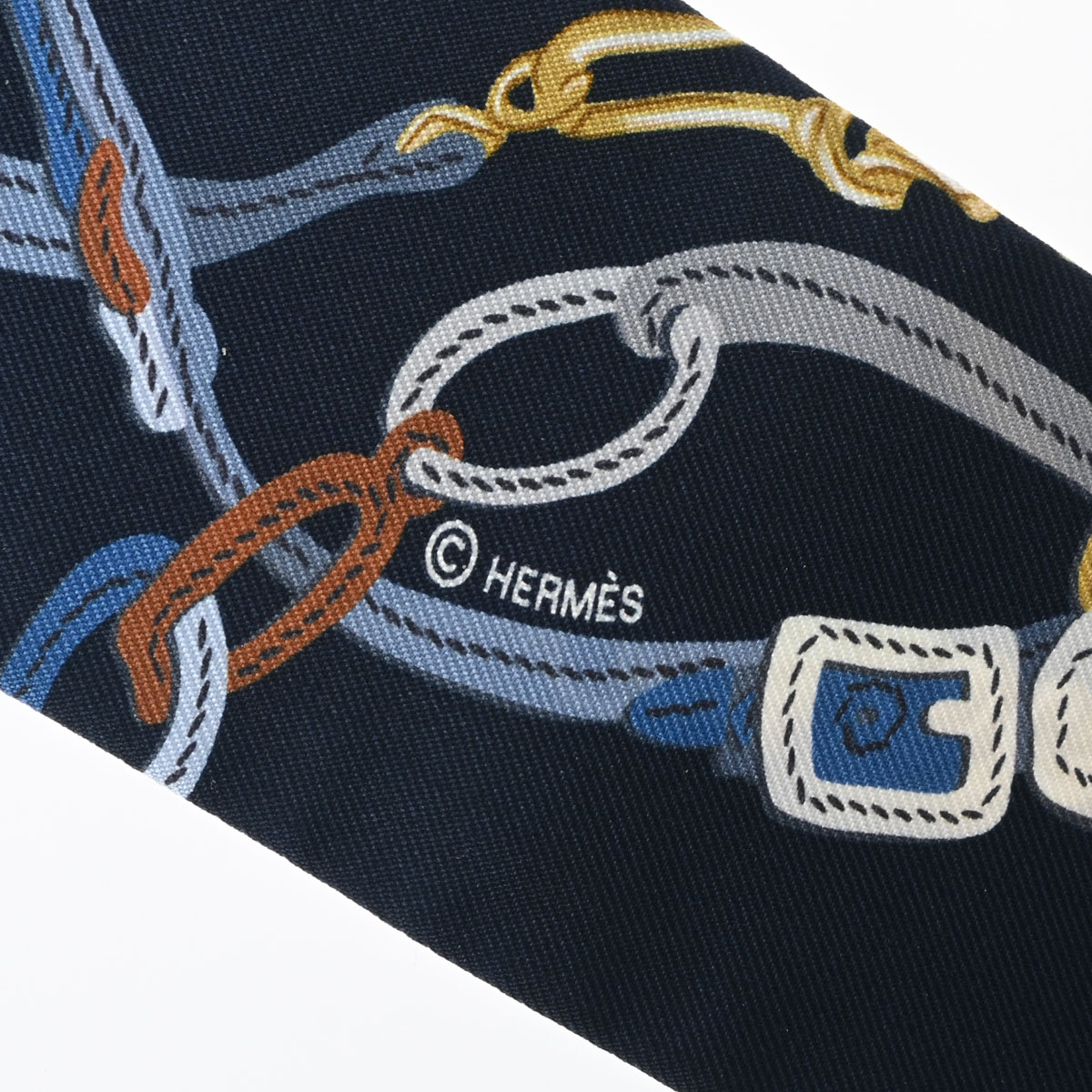 エルメス ツイリー BRIDES DE GALA ネイビー シルク100％ レディース