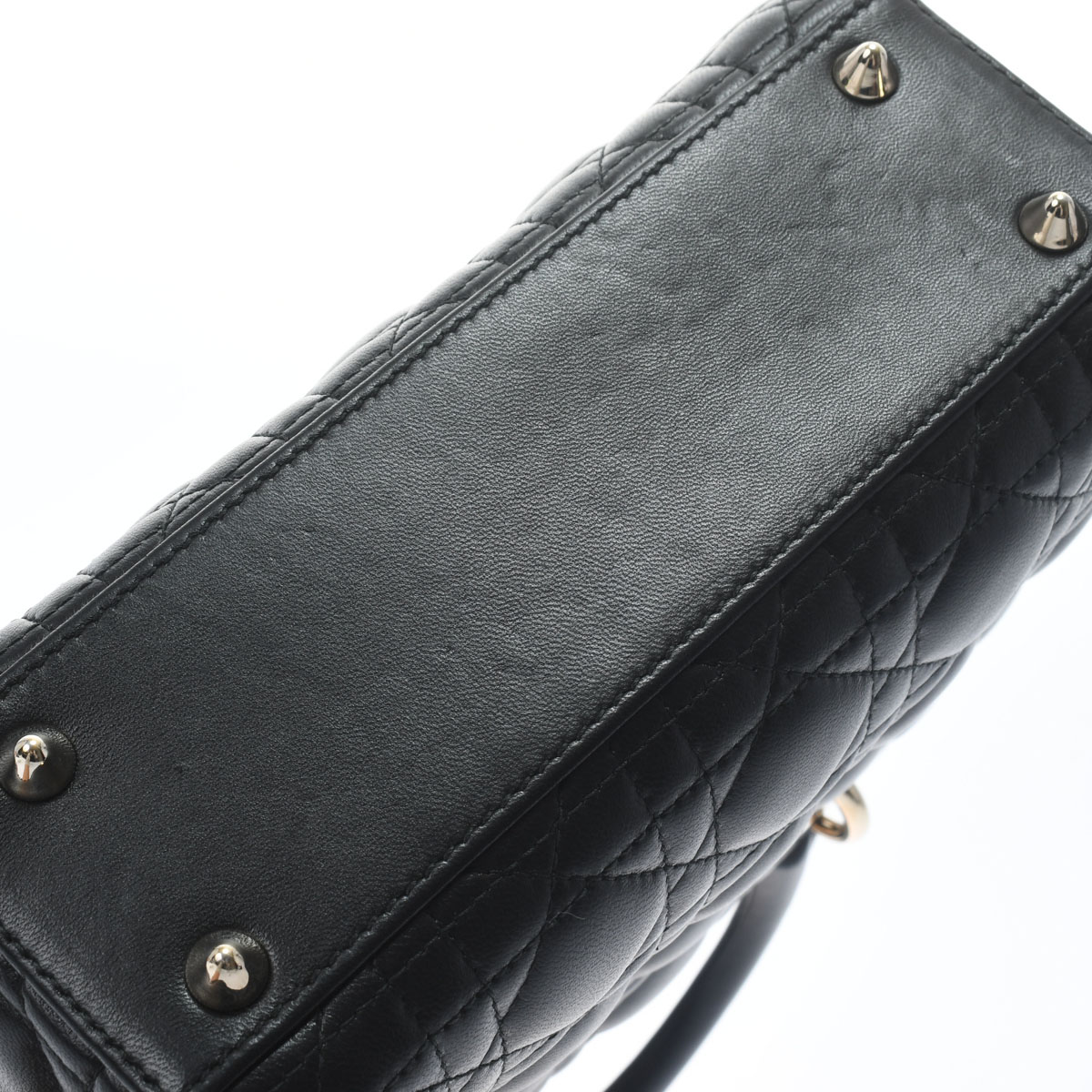 レディディオール カナージュ スモールバッグ ブラック/ゴールド金具