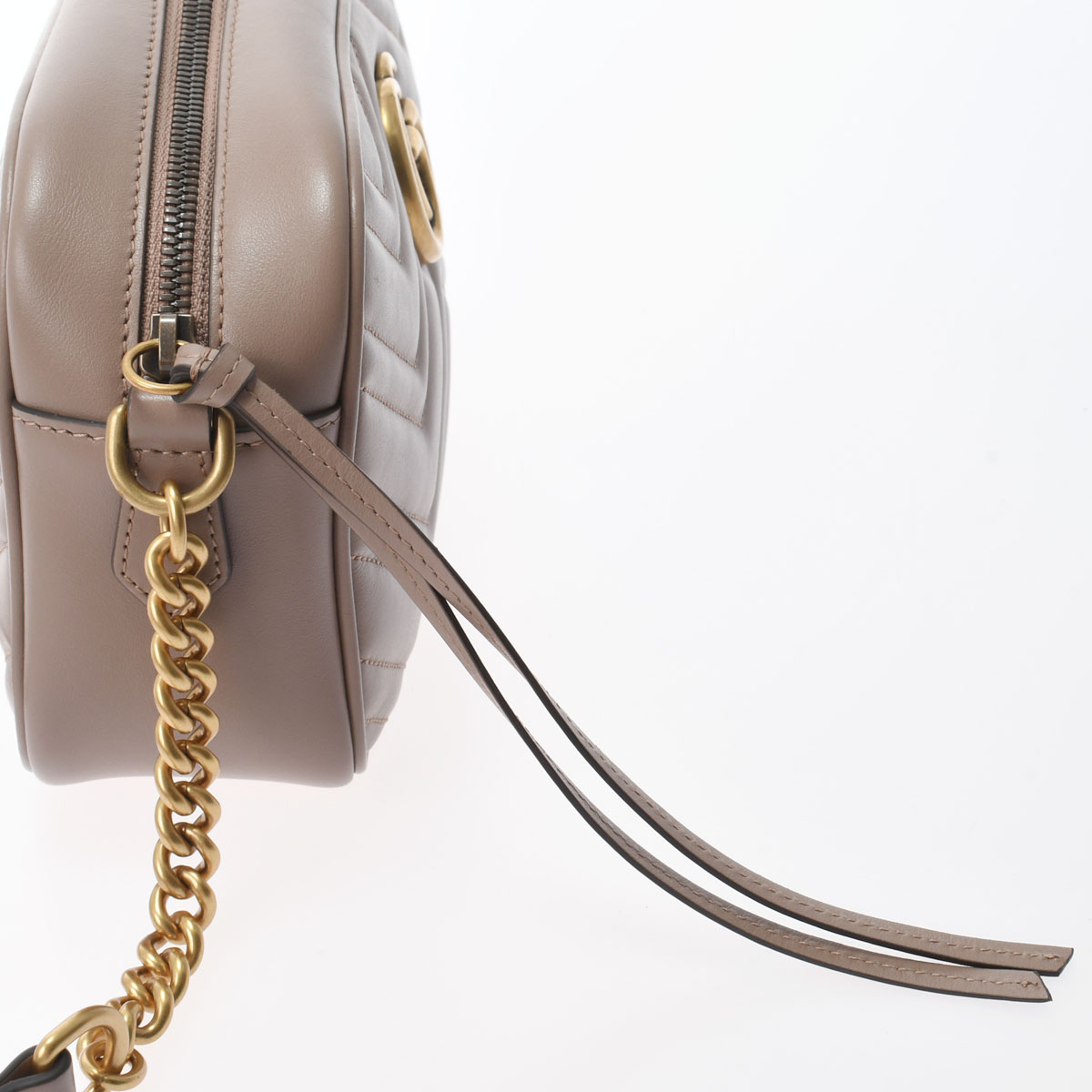 グッチ GGマーモント キルティング スモールショルダーバッグ ベージュ