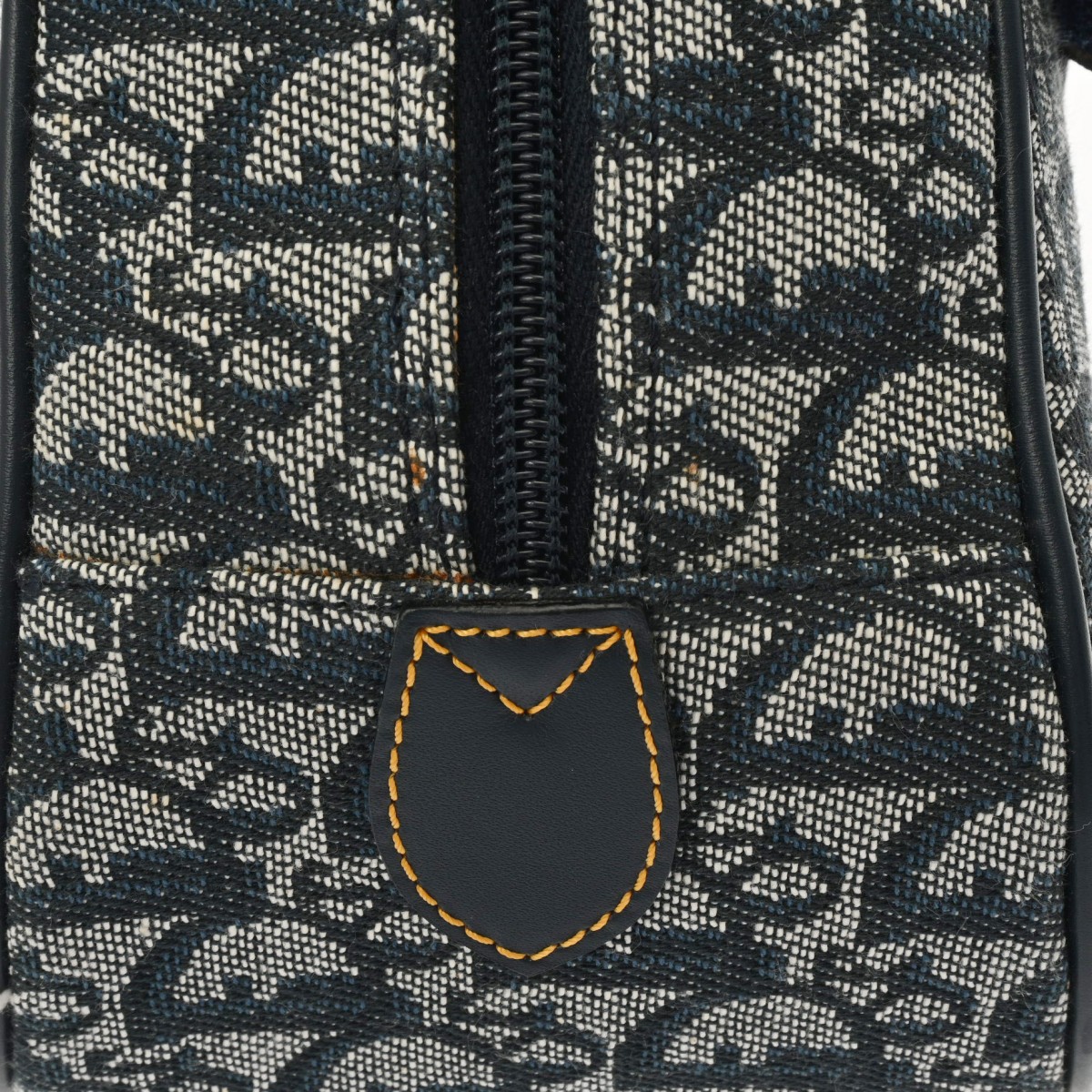 ディオール ダブルサドルバッグ トロッター柄 ネイビー/ゴールド金具