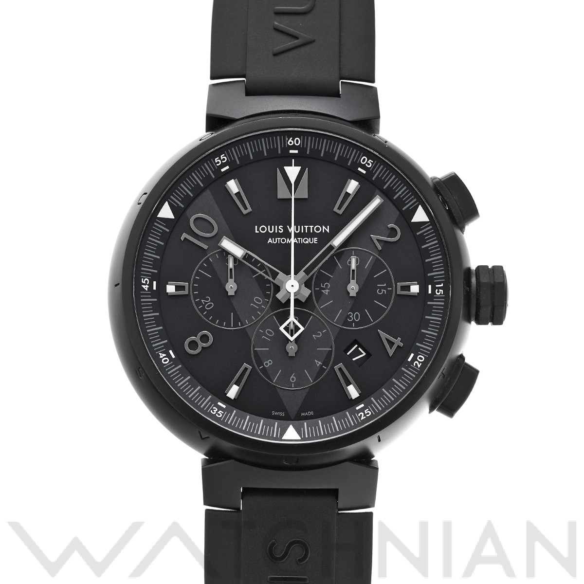 ルイ ヴィトン タンブール オールブラック クロノグラフ Q1A62Z マット