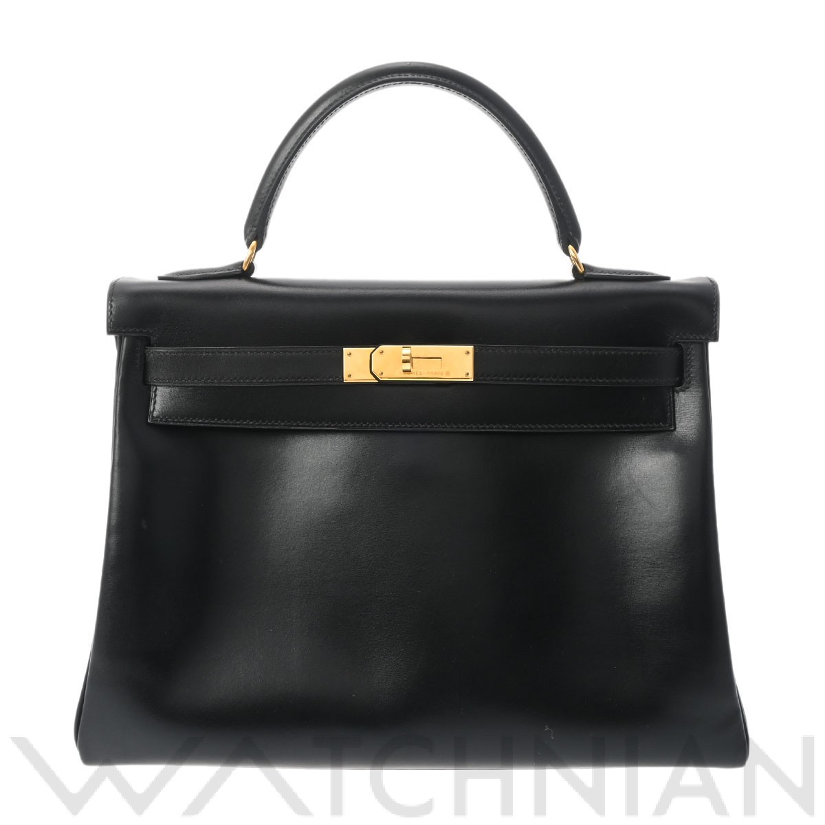 エルメス ケリー 32 内縫い ブラック/ゴールド金具 ボックスカーフ