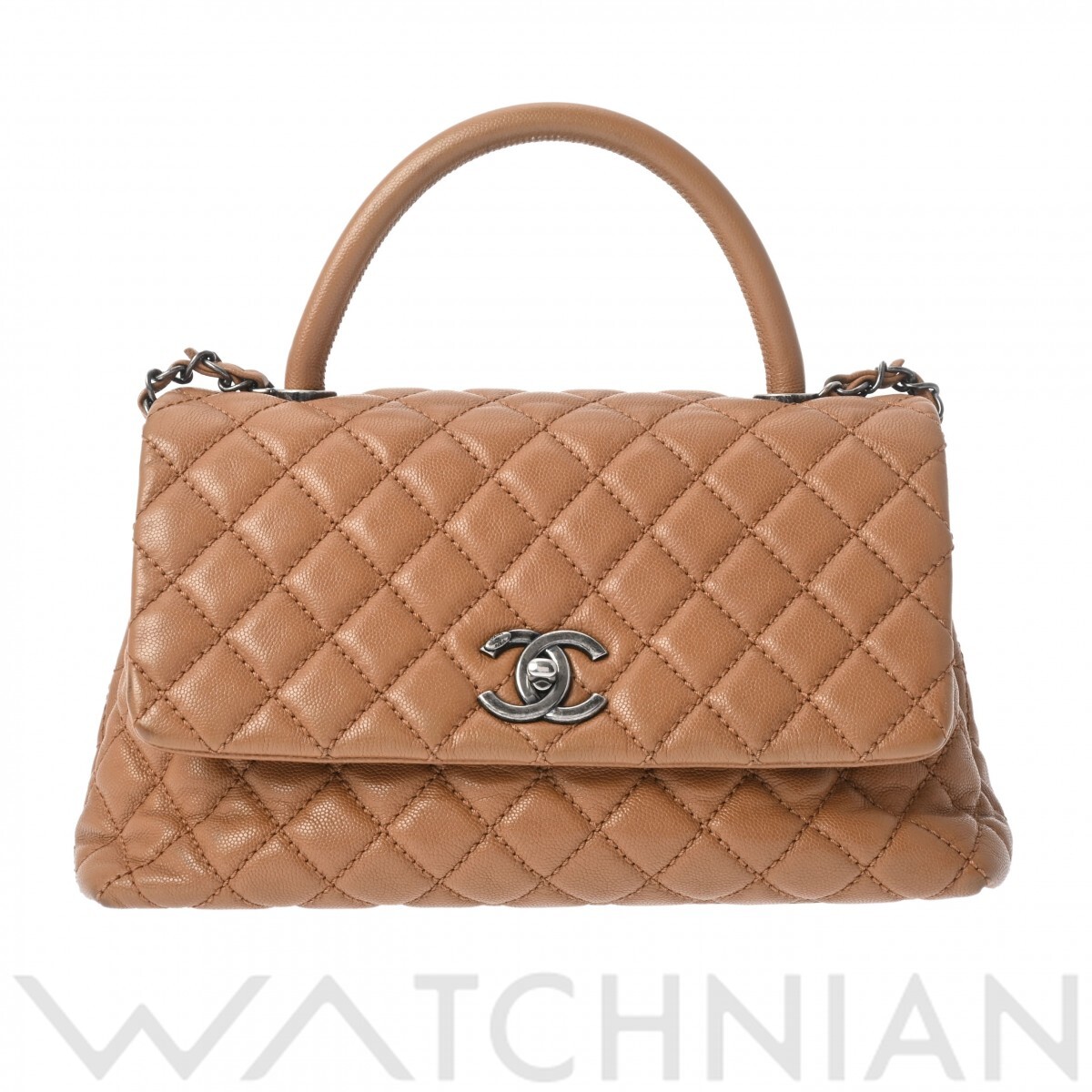 シャネル マトラッセ ココハンドル 2WAY ブラウン A92991 グレインド