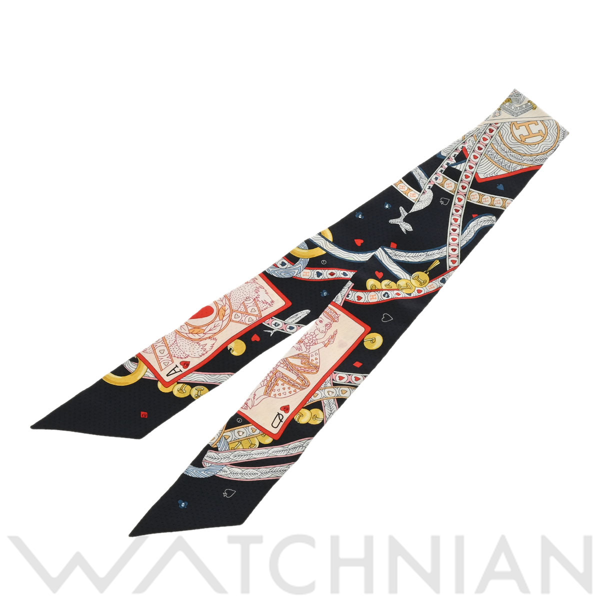 エルメス ツイリー PIQUE DAME DE COUER ラインストーン ブラック