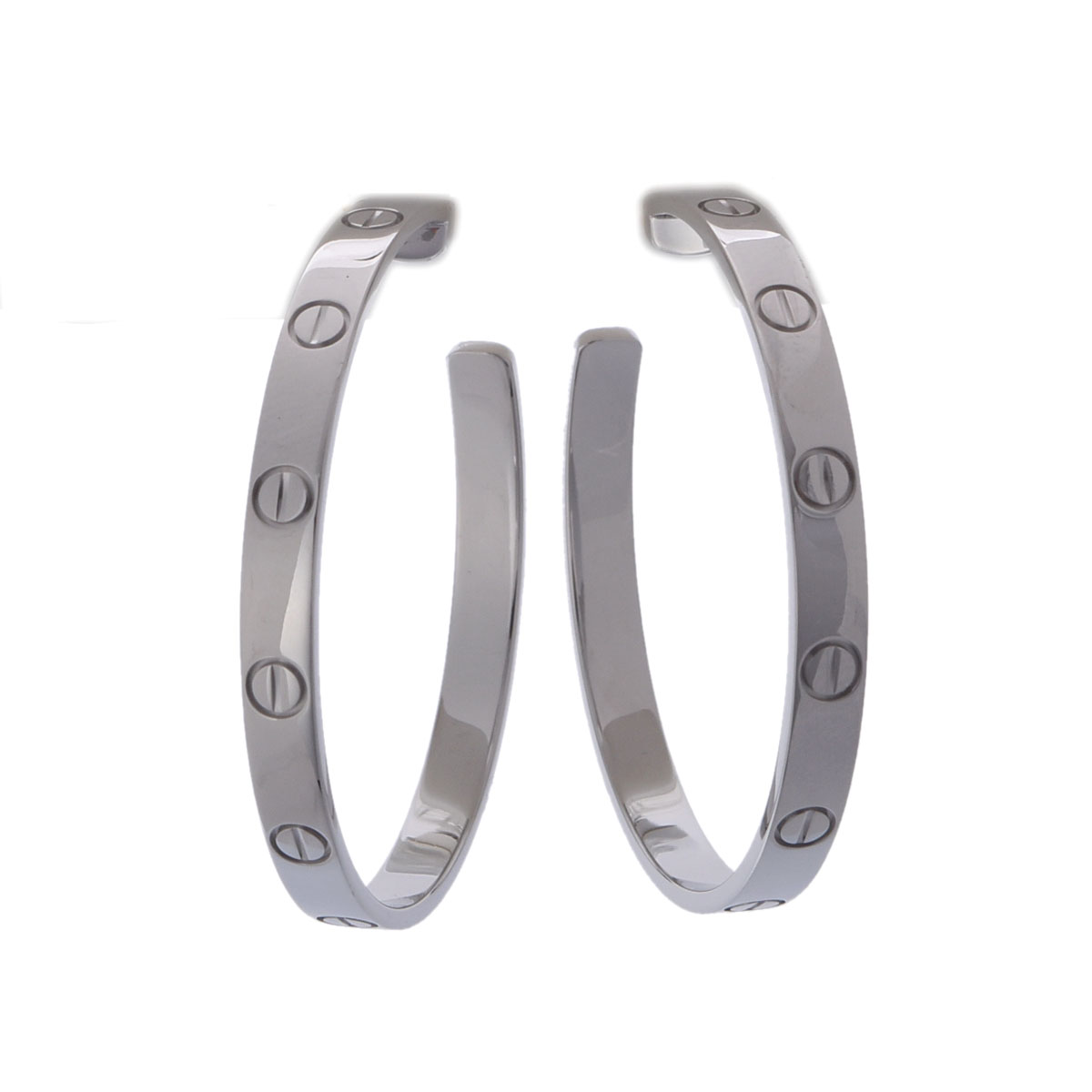 カルティエ ラブフープピアス シルバー B8028300 K18ホワイトゴールド