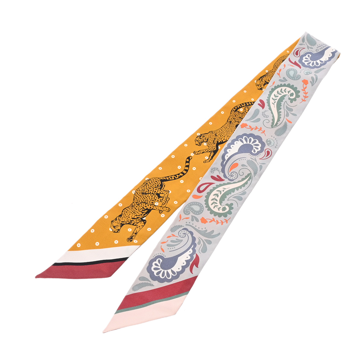 エルメス ツイリー GUEPARDS BANDANA イエロー/ブルー 064179S シルク