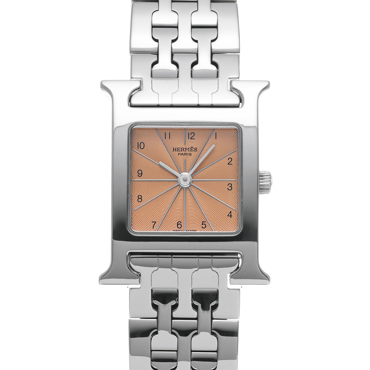 エルメス Hウォッチ HH1.210 サーモンピンク レディース 時計 【中古