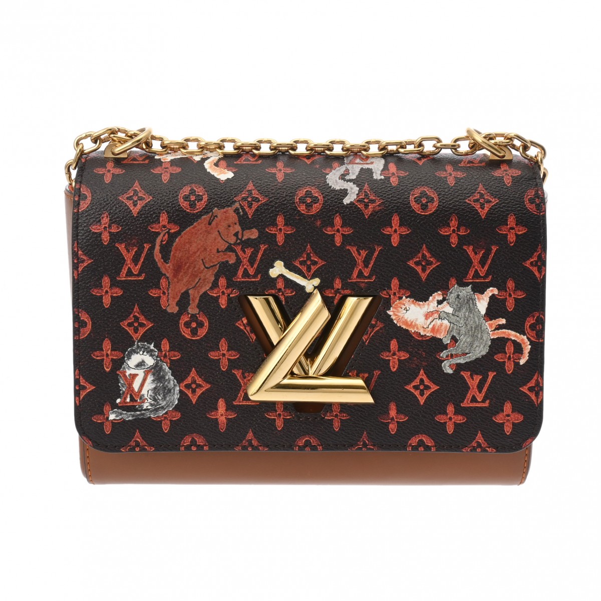 ルイ ヴィトン キャットグラム ツイスト MM ブラウン M44408 レザー