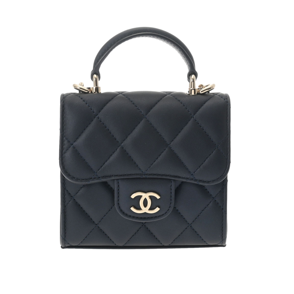 シャネル マトラッセ チェーンクラッチ ネイビー AP2682 ラムスキン