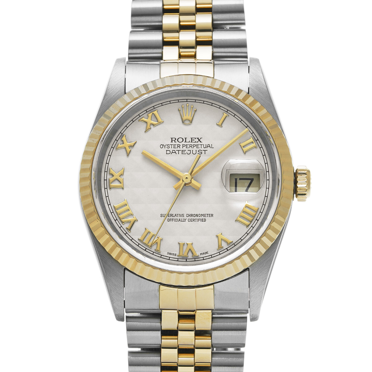 ロレックス デイトジャスト 16233 アイボリーピラミッド メンズ 時計