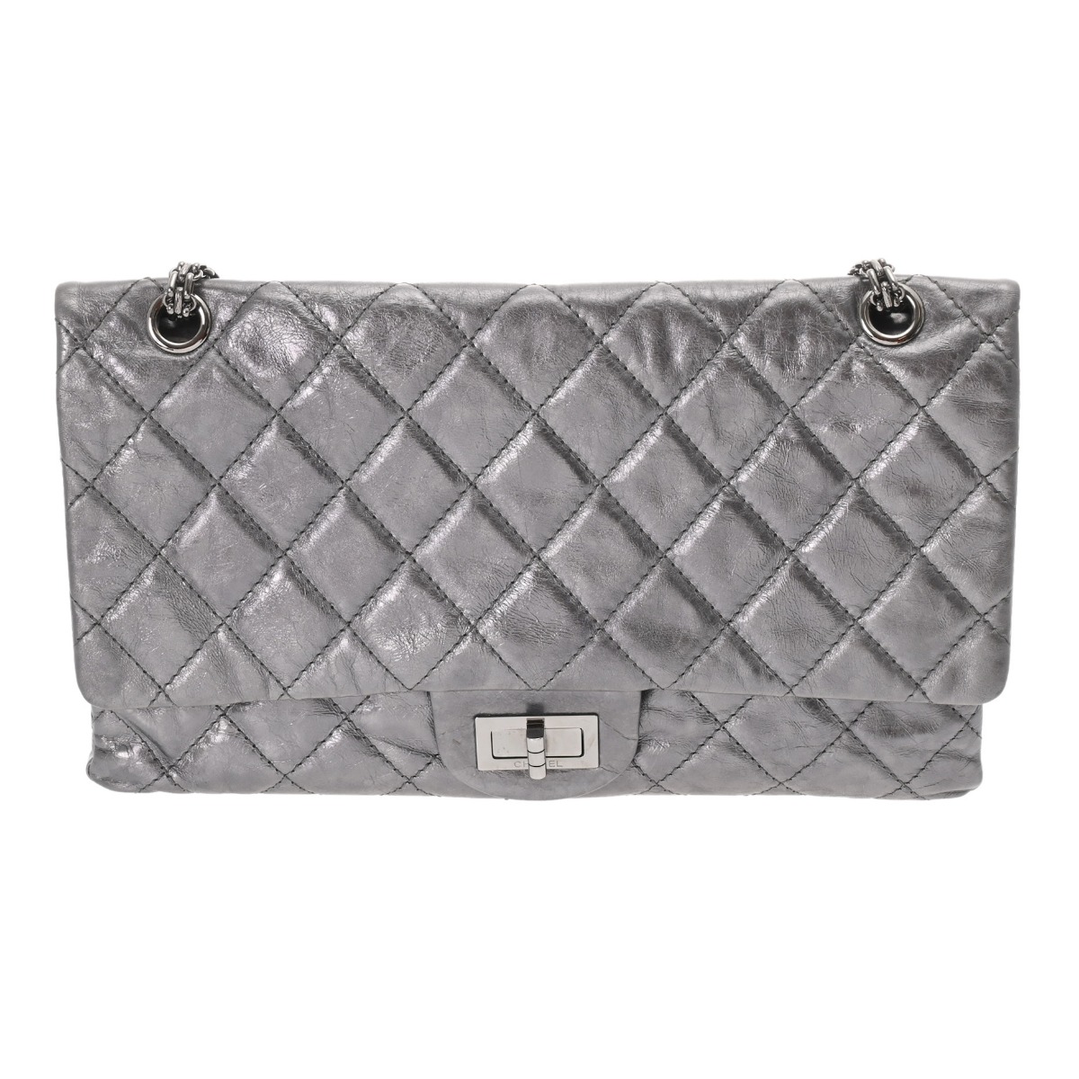 シャネル マトラッセ 2.55 マキシ チェーンショルダー メタリック