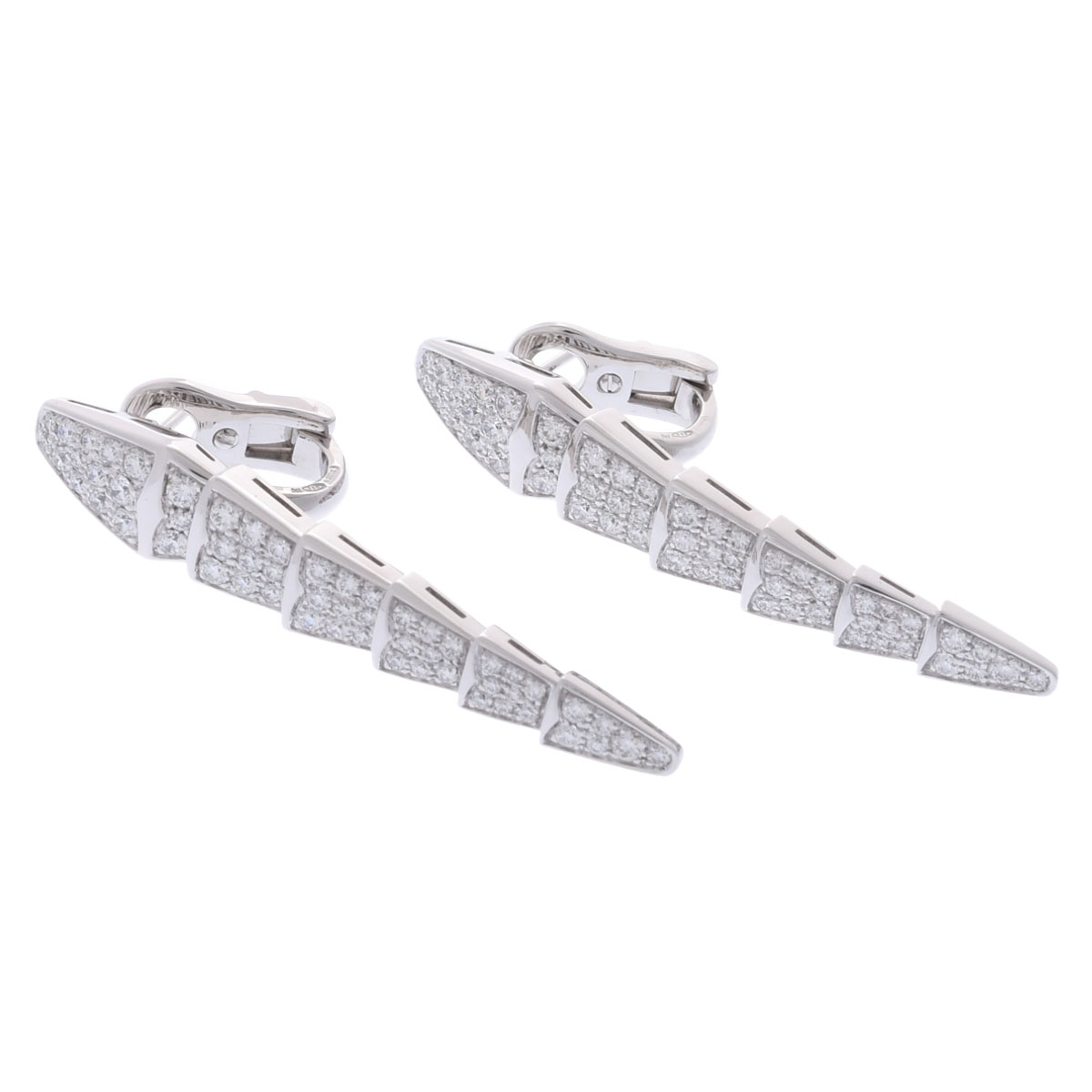 ブルガリ セルペンティヴァイパー ピアス フルパヴェ シルバー 348320