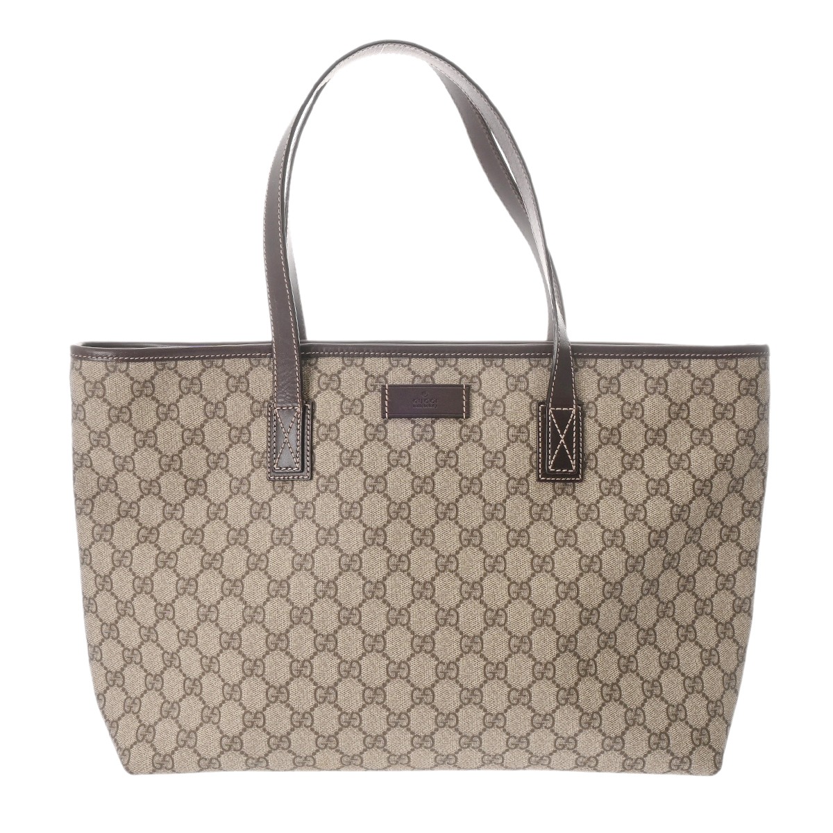 グッチ GGスプリーム トートバッグ ベージュ/エボニー/ブラウン 211137