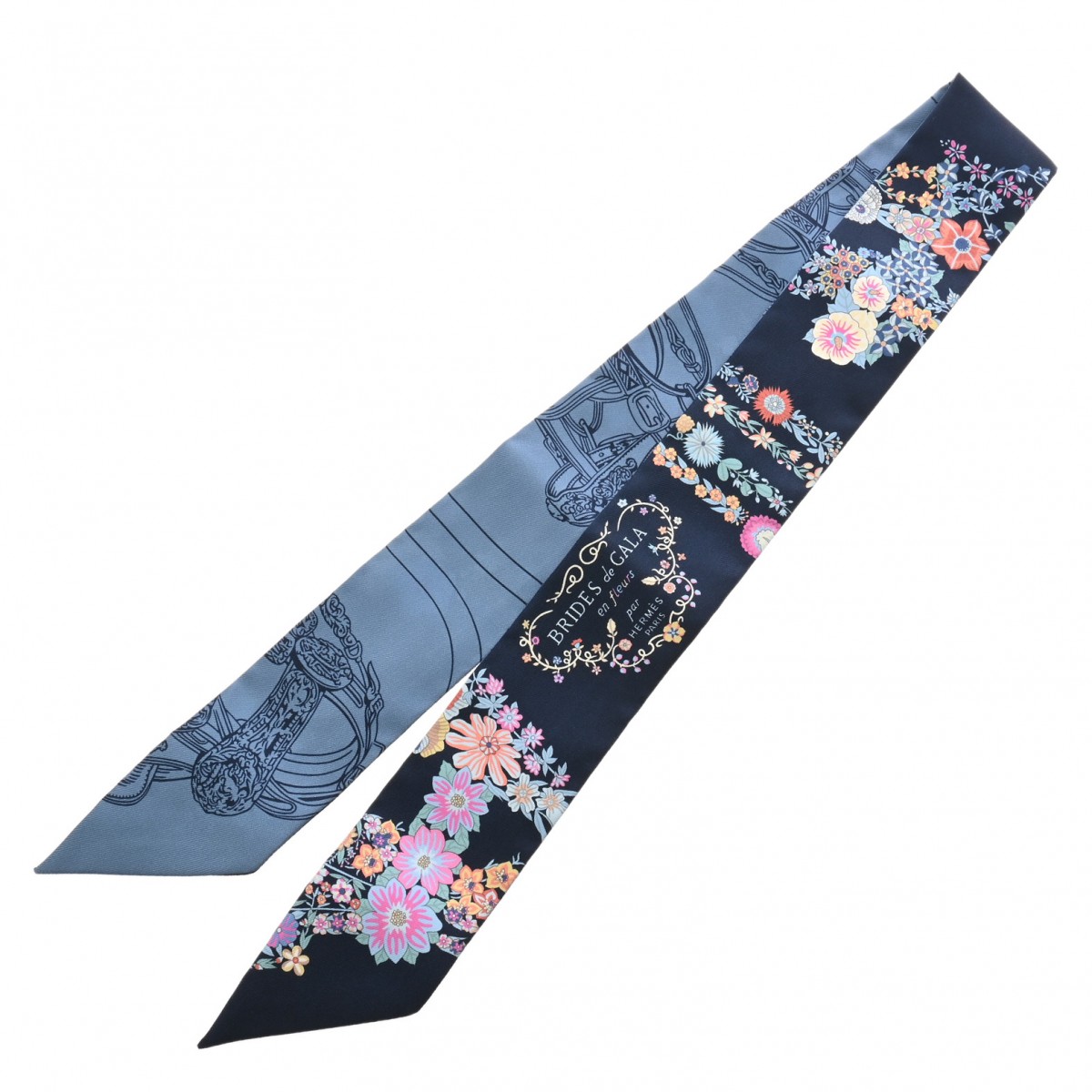 エルメス ツイリー BRIDES DE GALA EN FLEURS ブルー系/マルチカラー
