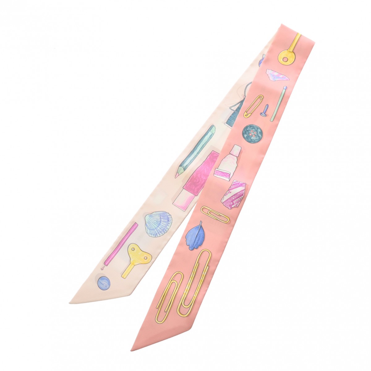 エルメス ツイリー IN THE POCKET ピンク系/マルチカラー シルク100