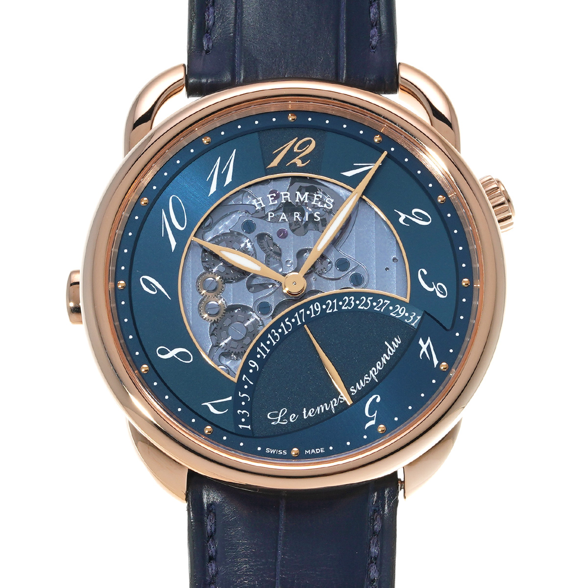 エルメス アルソー AR16.970 ブルー レディース 時計 【中古